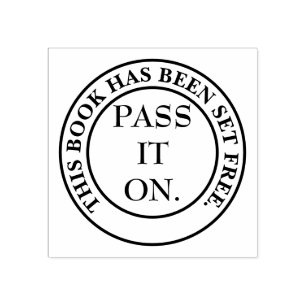 Buchzeichen fördert Buchaustausch Gummistempel