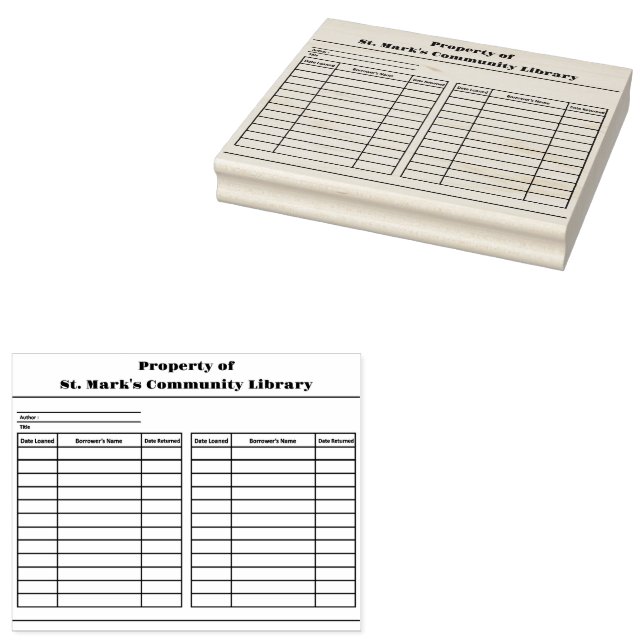 Buchzeichen für benutzerdefinierte Bibliotheksspei Gummistempel (Stempel)
