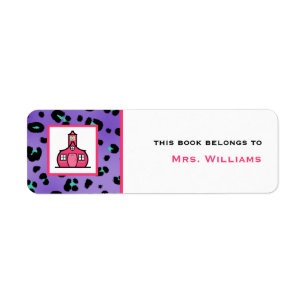 Buchzeichen für Lehrer - Lila Leopard-Printwerbung