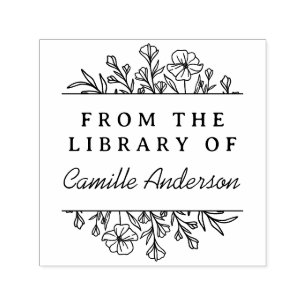 Buchzeichen für Vintage botanische Schriftzeichen Permastempel