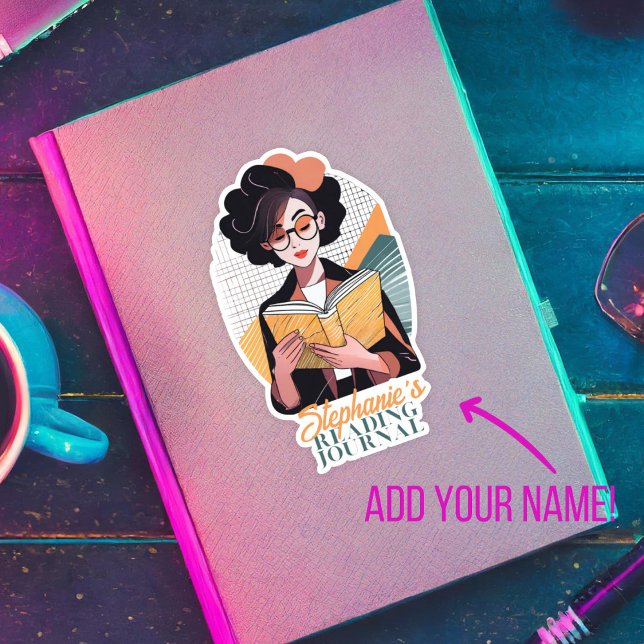 Buchzeichen "Moderner Leser" für das benutzerdefin Aufkleber (Personalize reading journal bookplate sticker)