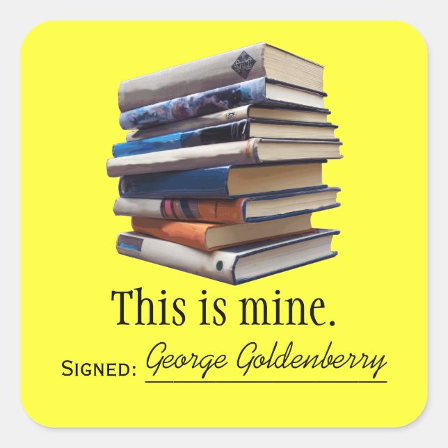 Buchzeichen- oder Eigentumsaufkleber Quadratischer Aufkleber (Vorderseite)