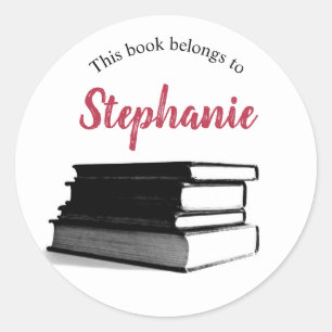 Buchzeichen Personalisiert Dieses Buch gehört zu Runder Aufkleber
