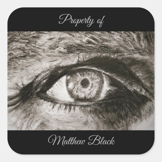 Buchzeichen Personalisiert Property Label für Büch Quadratischer Aufkleber (Vorderseite)