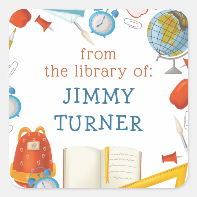 Buchzeichen Quadratischer Aufkleber (Vorderseite)