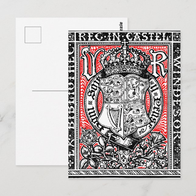 Buchzeichen Queen Victoria auf der Burg Windsor Postkarte (Vorne/Hinten)