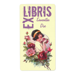 Buchzeichen Rose Flapper Name Tag Dieses Buch gehö