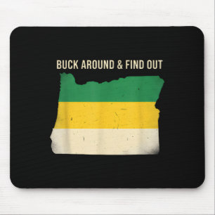 Buck Around Oregon Karte Lustiges Wildlife-Abenteu Mousepad
