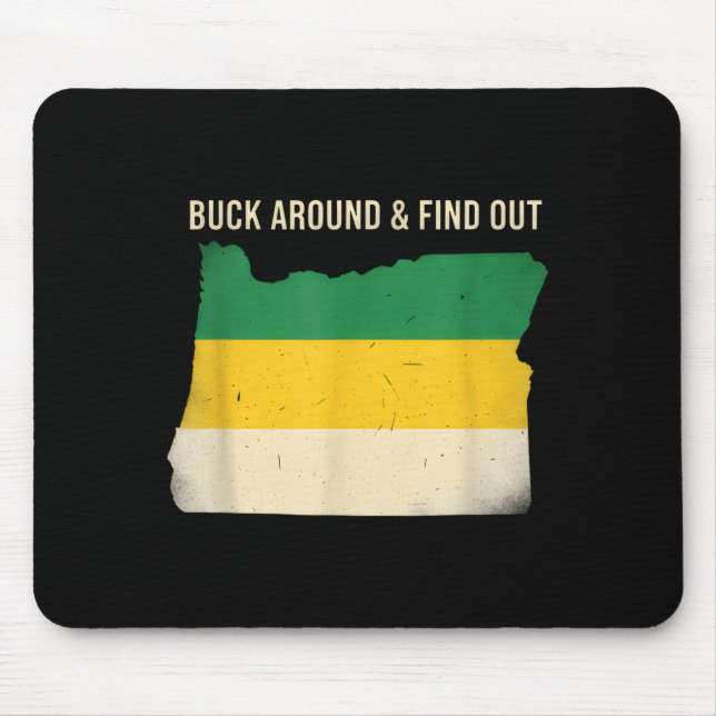 Buck Around Oregon Map Funny Wildlife Adventure Vi Mousepad (Vorne)