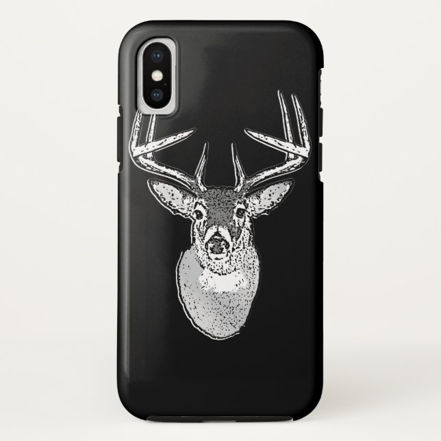 Buck auf Schwarz-weißem Schwanz Hirsch Case-Mate iPhone Hülle (Rückseite)
