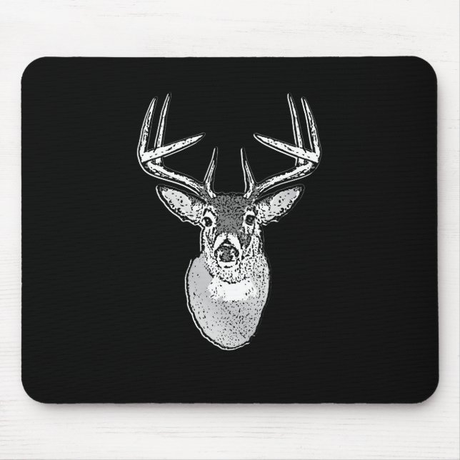 Buck auf Schwarz-weißen Schwanz Deer Mousepad (Vorne)