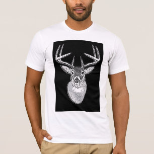 Buck auf Schwarz-weißen Schwanz Deer T-Shirt