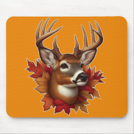 Buck Deal umgeben von Herbstblättern Mousepad