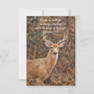 Buck Deer and Faith Art Flat Note Card Dankeskarte