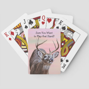 Buck Deer Funny Question Pards Spielkarten