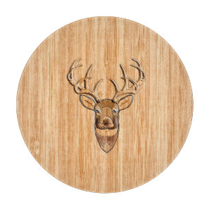 Buck Deer Head Holz Grain Style Dekoration Schneidebrett