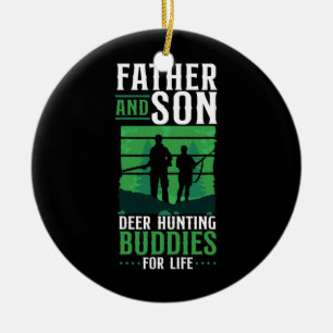 Buck Deer Jagd Jäger Vater Vater Sohn Familie Keramik Ornament