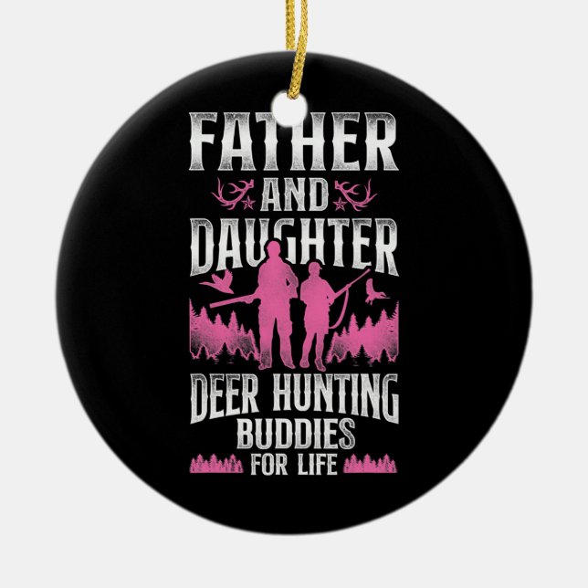 Buck Deer Jagd Jäger Vater Vater Tochter Keramik Ornament (Vorne)