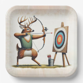Buck Deer Shooting a Bow and Arrow Pappteller