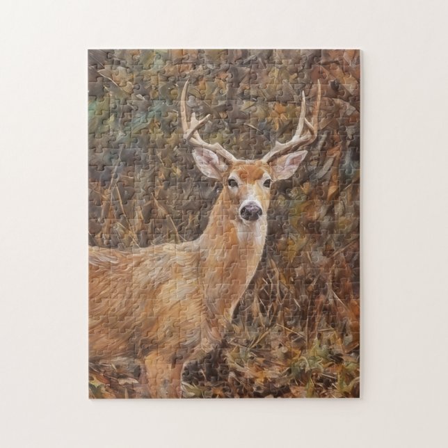 Buck Deer Wild Deer Antlers Art Puzzle (Vertikal)