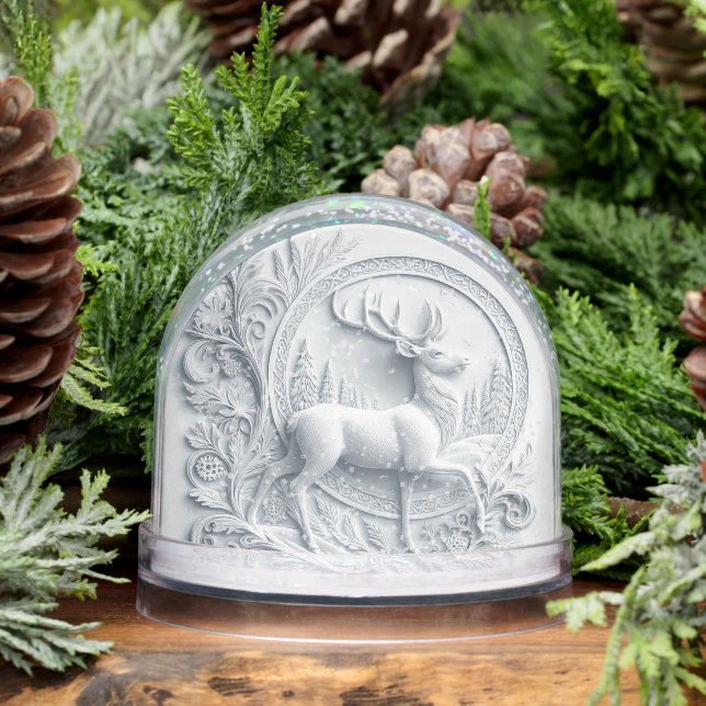 Buck Deer with With Poem  Snow Globe Schneekugeln (Winter)