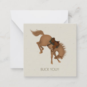 Buck dich! Bucking Kastanienpferd Custom Mini Mitteilungskarte