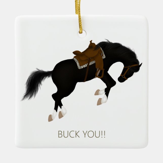 Buck dich! Funny Black HorCustom Keramikornament (Vorderseite)