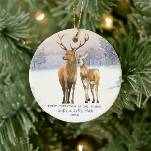 Buck & Doe Erster Weihnachtsmann & Mrs. Personalis Keramik Ornament