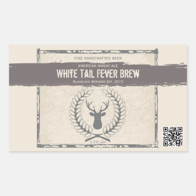 Buck Grunge Custom Beer Labels Rechteckiger Aufkleber (Vorderseite)
