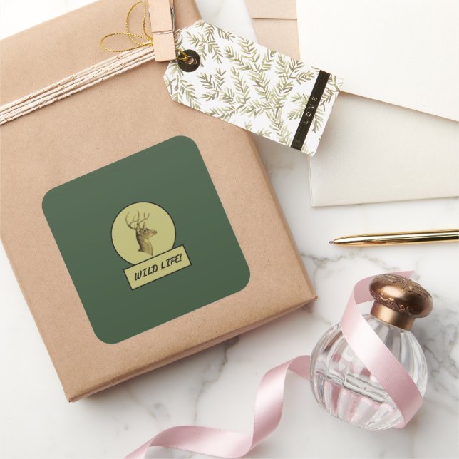 Buck Head Dark Green Stickers (Schenken)