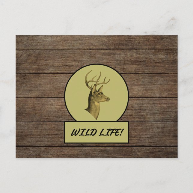 Buck Head Dark Wood Postkarte (Vorderseite)