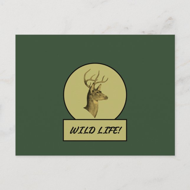Buck Head Dunkle grüne Postkarte (Vorderseite)
