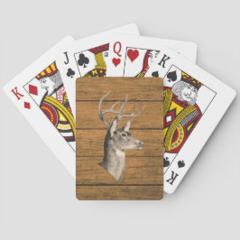 Buck Head on Wood Grain Poker Cards Spielkarten
