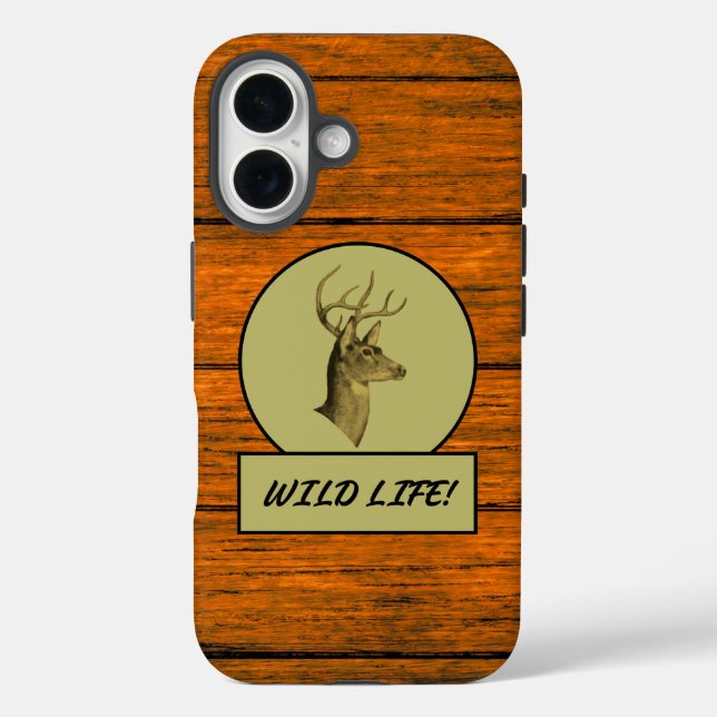 Buck Head Wood Grain iPhone Fälle Case-Mate iPhone Hülle (Rückseite)