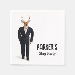 Buck in einem Tuxedo für Bachelor Party Serviette