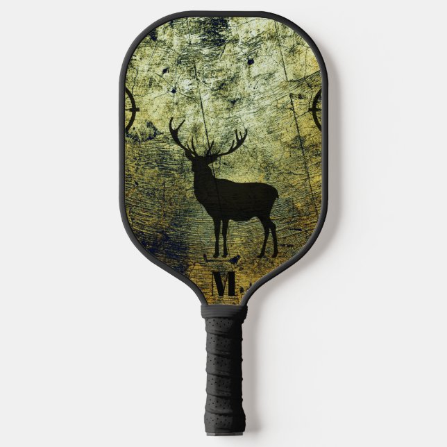 Buck in the Woods Modern Monogram Pickleball Schläger (Vorderseite)