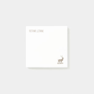 Buck-Maultierhirsch-Ecken-Letterpress-Stil Post-it Klebezettel