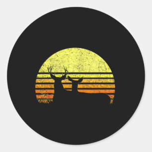 Buck Mule Deer Jagd Vater Vintag Retro Sun Bow H Runder Aufkleber