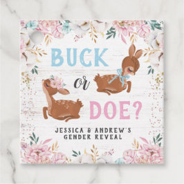 Buck oder Doe? Baby Shower Reveal Geschenkanhänger