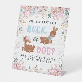 Buck oder Doe? Baby Shower Reveal Sockelschild