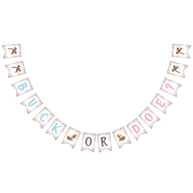 Buck oder Doe? Baby Shower Reveal Wimpelkette (Alle)