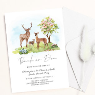 Buck oder Doe Deer Spring Floral Gender Reveal Einladung