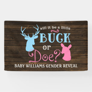 Buck oder Doe Gender Reveal Party Baby Shower Banner