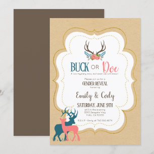 Buck oder Doe Gender Reveal Party Baby Shower Invi Einladung