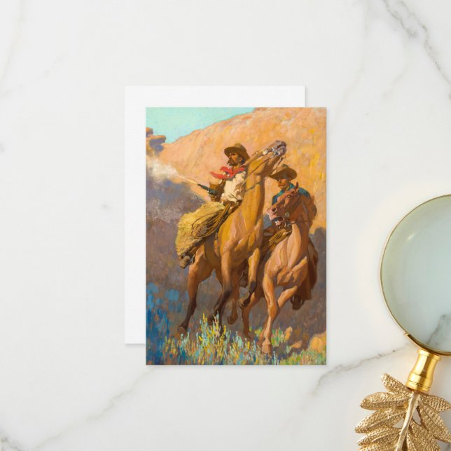 Buck Peters, Ranchman von Maynard Dixon Dankeskarte (Vorderseite/Rückseite Beispiel)