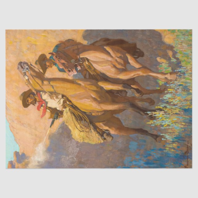 Buck Peters, Ranchman von Maynard Dixon Seidenpapier (Vorderseite)