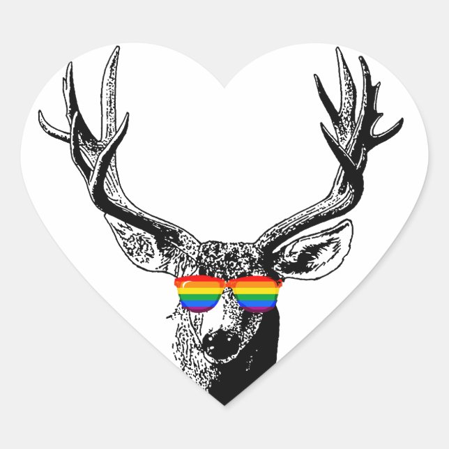 BUCK PRIDE Herz-Aufkleber (Vorderseite)