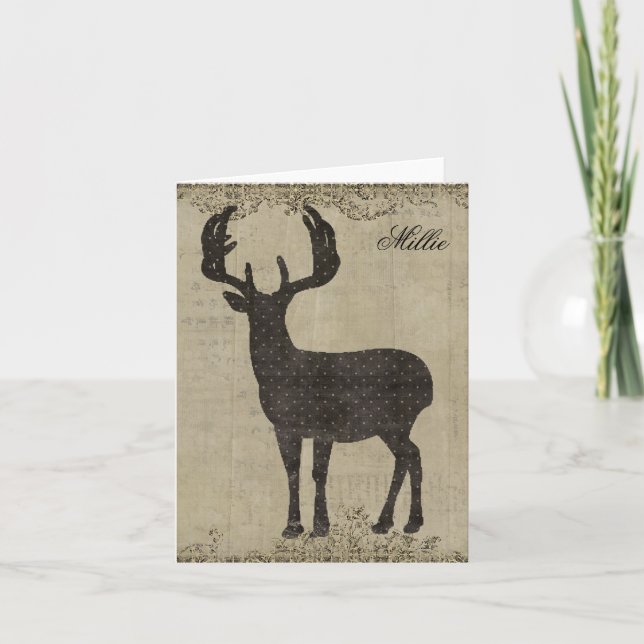 Buck Silhouette Personalisiert Notecard (Vorderseite)