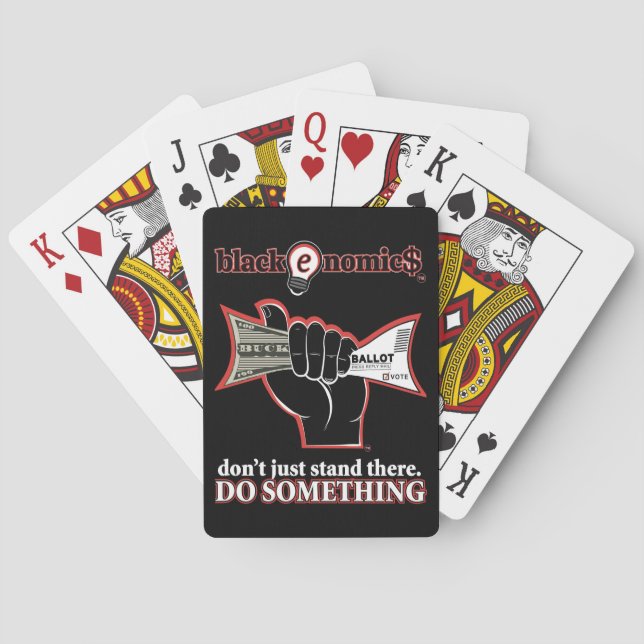 "Buck und Wahlzettel" Spielkarten (Schwarz) (Rückseite)