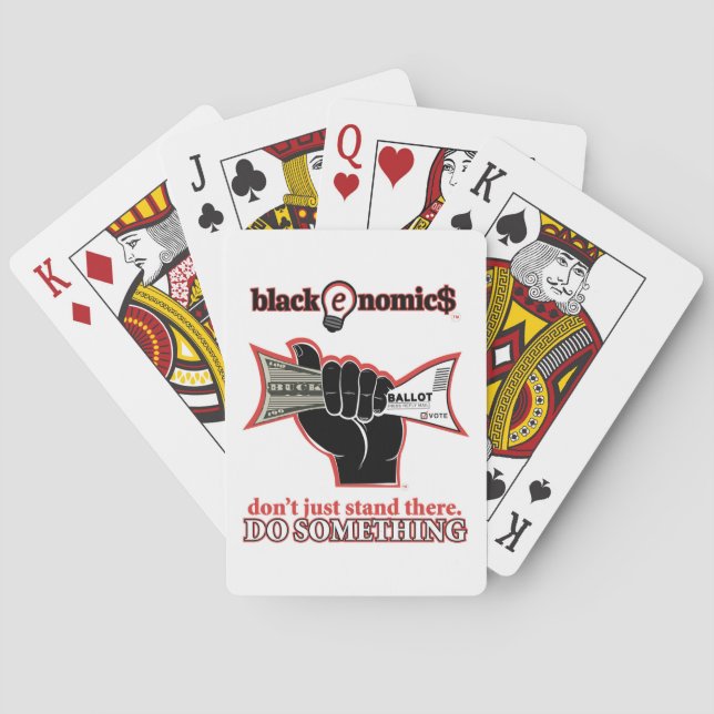"Buck und Wahlzettel" Spielkarten (Weiß) (Rückseite)